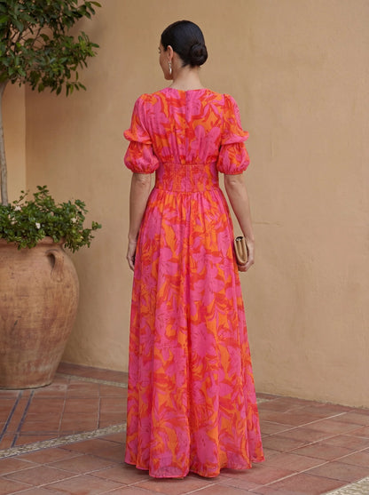 ROSABEL | Vestido Maxi Floral de Escote V