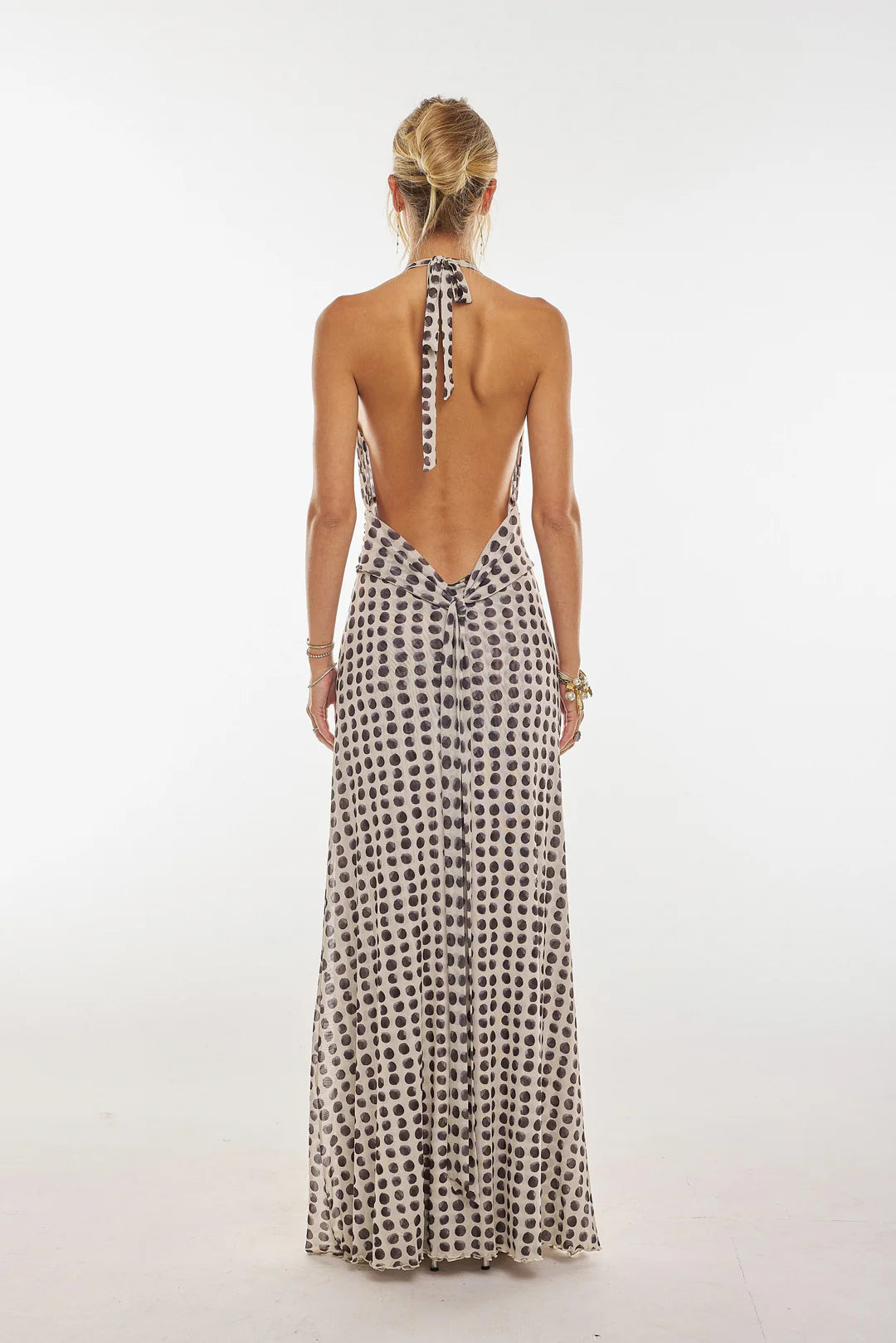 ROSALÍA | Vestido Largo Estampado Rosas con Escote V Halter