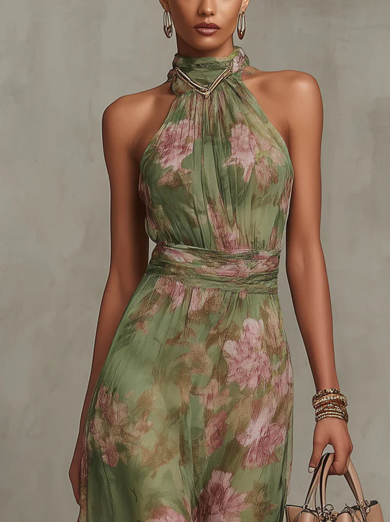 SERENA | Vestido Floral Veraniego con Escote Halter