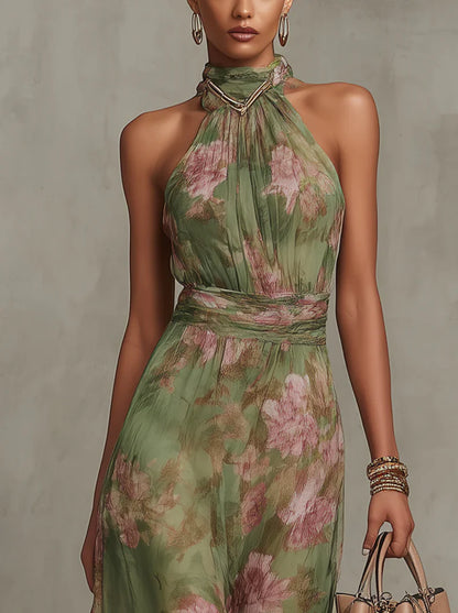 SERENA | Vestido Floral Veraniego con Escote Halter
