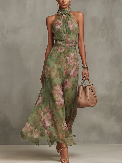 SERENA | Vestido Floral Veraniego con Escote Halter